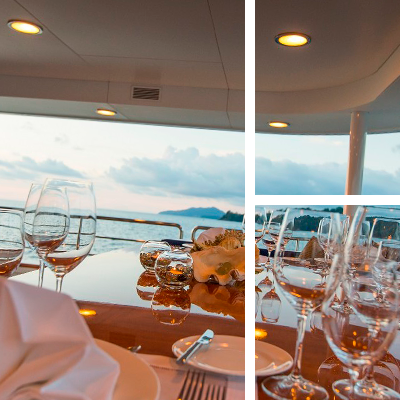 Dining to impress on yacht