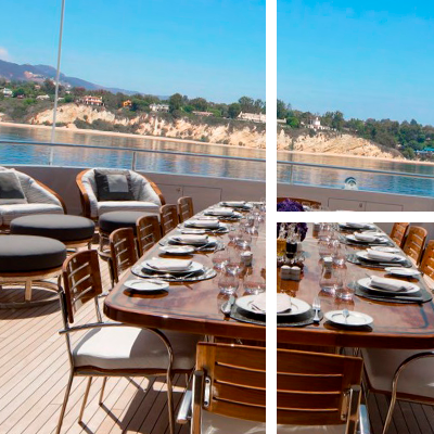 Five star dining on yacht